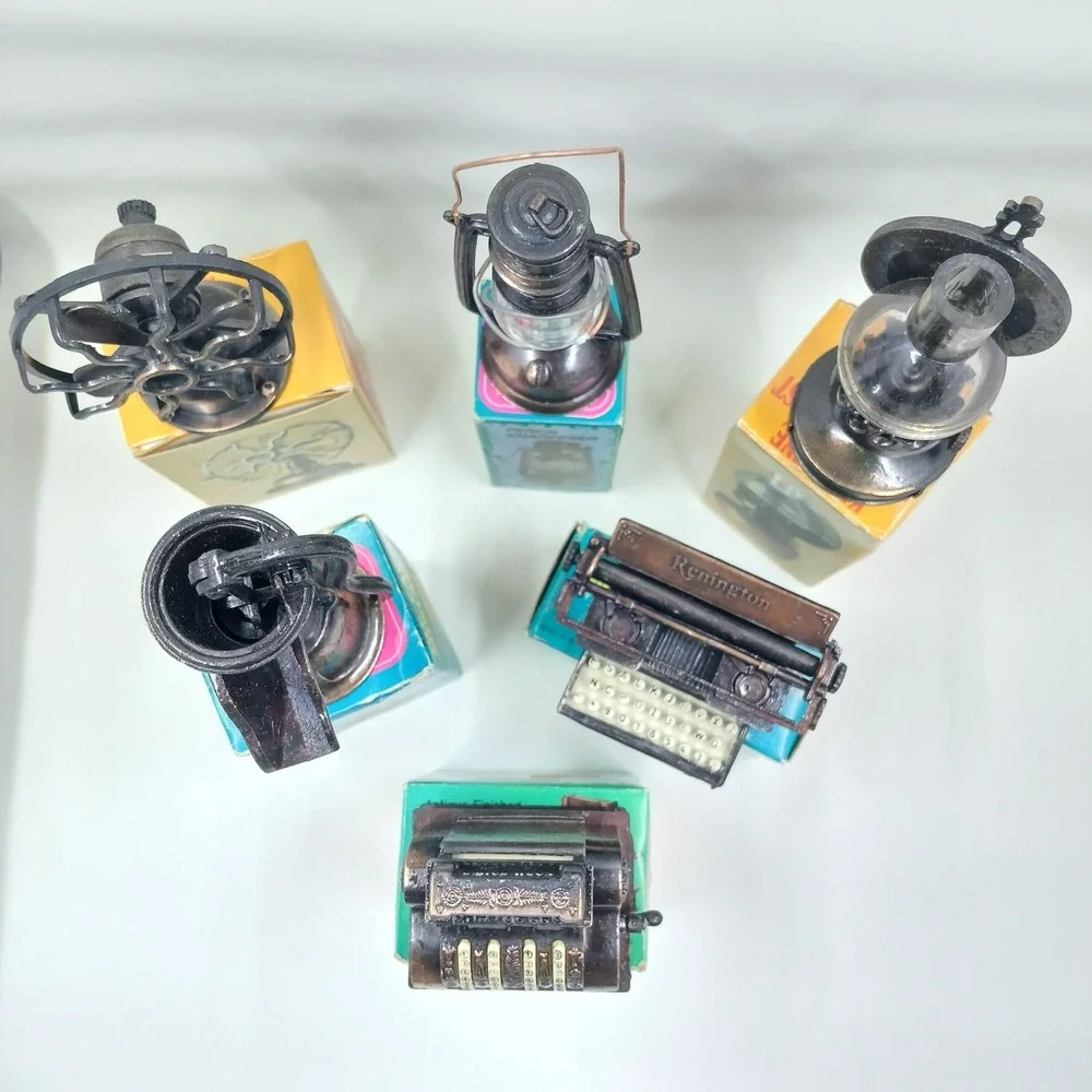 Die-Cast Mini‎ Pencil Sharpeners LOT Set of 6 Vintage Made In Hong Kong